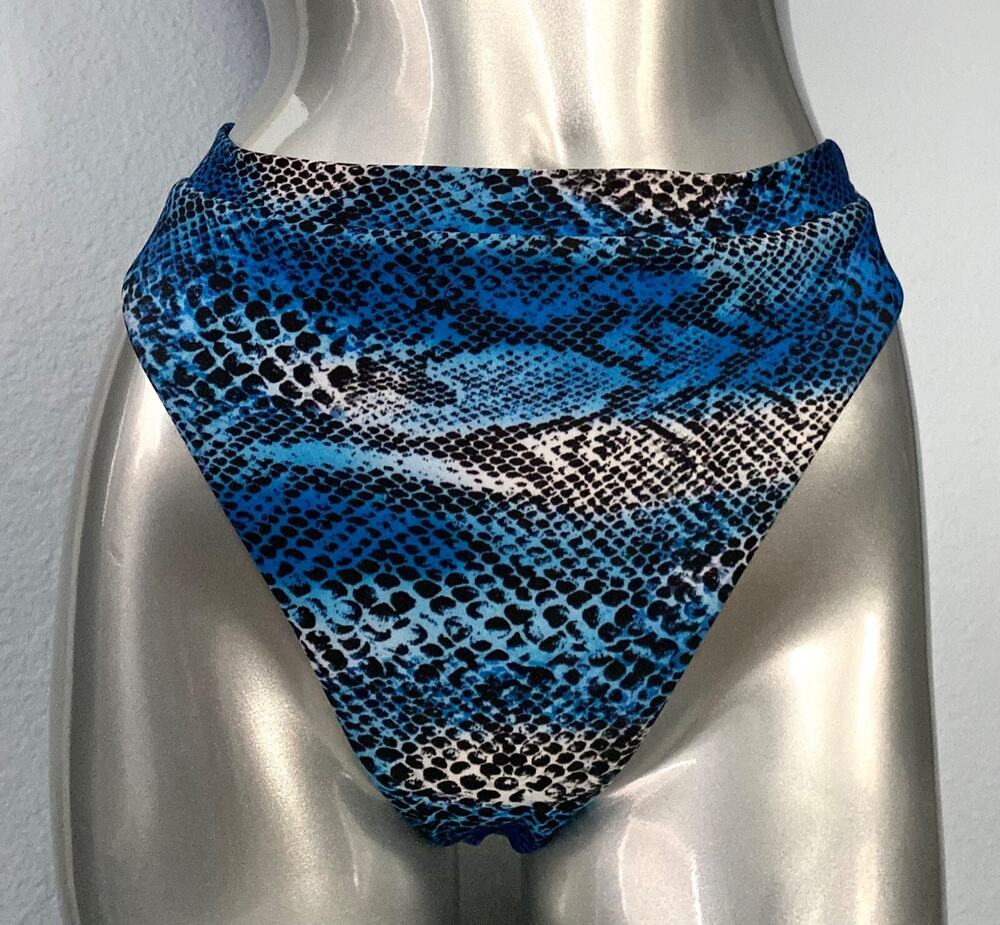 Becca by Rebecca Virtue Nwt High Waist Blue Snake Swim Bikini Bottom Small S